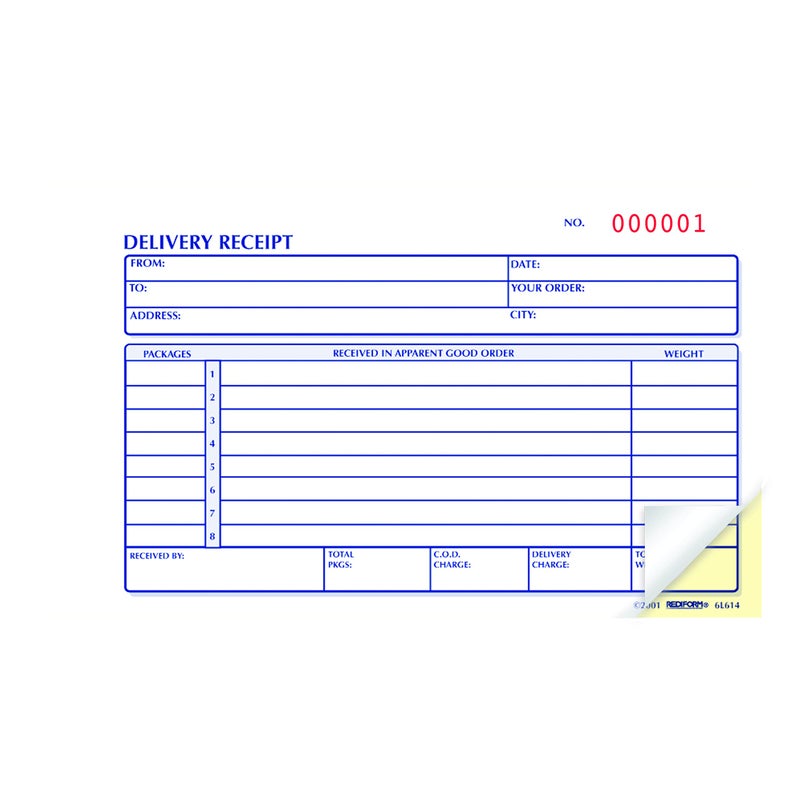 Rediform Delivery Receipt Book, Three-Part Carbonless, 6.38 x 4.25, 50 Forms Total - Image 3